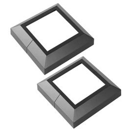 Aluminum Split Post Base Cover, 2 Pack Deck Post Base Cover for 3"x3" BaseIndoor Outdoor Deck railings, Stairs, Porches, Black