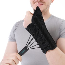 TANDCF bestlife Unisex Universal Wrist Lacer Thumb Spica Splint for Carpal Tunnel Syndrome & De Quervain’s Syndrome,Adjustable Night Wrist Thumb Support Brace with Splints(Left,Universal,Upgrade)