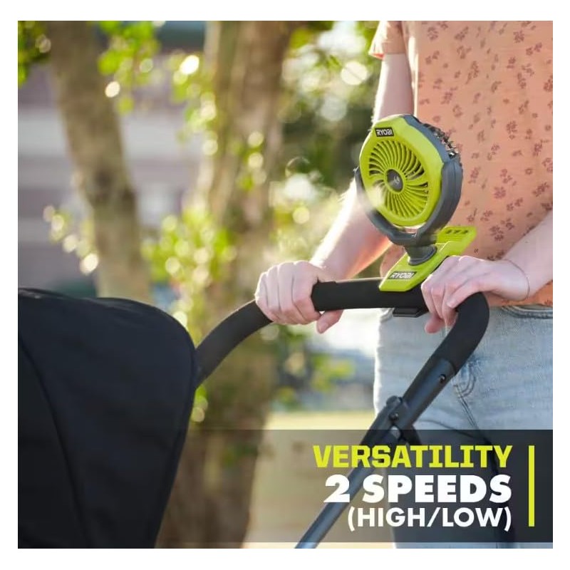 RYOBI USB Lithium Cordless Misting Clamp Fan Kit with USB