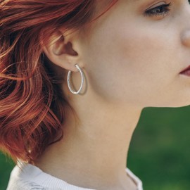 LeCalla 925 Sterling Silver Hoop Earrings for Women Cubic Zirconia Hypoallergenic Earring Hoops for Women 30MM