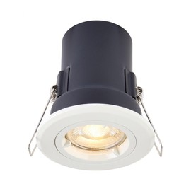 Saxby 61059 50W shieldPLUS MV IP20 Recessed Fixed Fire Rated Downlight GU10 Ceiling Spotlight - Matt White