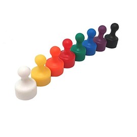 LeBigMag® 8 Strong Colourful Neodymium Cone Magnets Diameter 12 mm Height 19.5 mm with Neodymium Core for Fridge Pin Board Magnetic Board Lower Hold on Glass Magnetic Boards