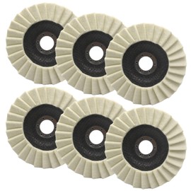 Pack of 6 Polishing Discs 125 mm x 22.2 mm, Polishing Disc, Buffing Disc, Flex Polishing Disc, Polishing Discs for Angle Grinders, for Sanding and Polishing Paint, Wood, Plastic