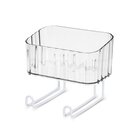 LELE LIFE Wall Mount Headband Holder Hair Accessories Organizer, Self Adhesive Scrunchie Holder with Clear Acrylic Caddy for Bows, Ties, Clips, Pins, Claw Clip,Clear