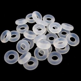 Zittop 80 Pcs Silicone Rubber Stoppers Ring Bead Charms Bracelets Compatible for Use Alone or with Clip Lock Spacer Charm - Clear