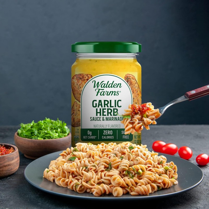 Walden Farms Garlic Herb Sauce – Zero Calorie, Sugar Free,