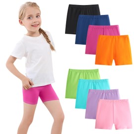 Charmi Girls' Cycling Shorts Summer Shorts Short Leggings Pack of 8, Vibrant colour