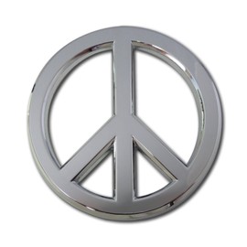 Elektroplate Peace Sign All Metal Emblem for Cars, Trucks, and All Auto | Universal Fit at 2.75" x 2.75" | Weatherproof