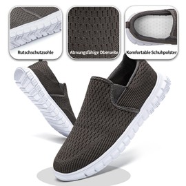 VLHGCG Men's Slip-On Trainers, Breathable Lightweight Casual Shoes with Non-Slip Sole, Office and Travel-Friendly Men's Shoes, Comfortable, darkgray, 43 EU