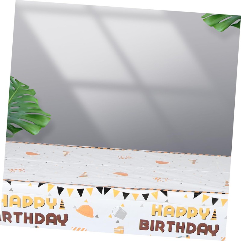 STOBAZA Construction Vehicle Theme Birthday Party Tablecloth Outdoor Fitted Tablecloths