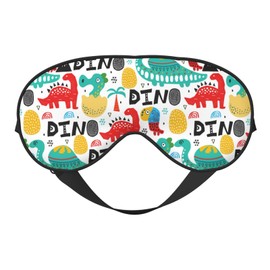 Dinosaur with Palms Sleep Mask Eye Mask with Adjustable Strap Eye Sleep Shade Cover Blocks Light for Women Men Airplane Travel Nap