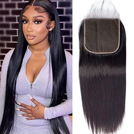 100g Raw Human Hair Single Bundle, 1 Bundle Hair Natural Curly Soft And Silky Silkiest Hair Without Tangles for Black Women (5X5closure16)