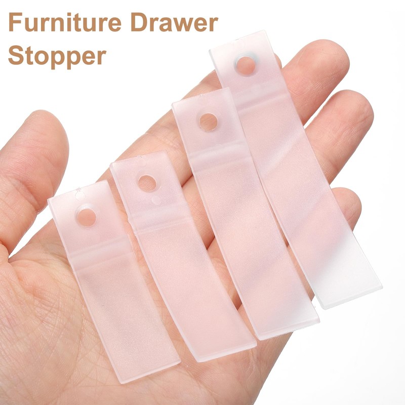 sourcing map Non Slip Drawer Stops, 24 Pcs Clear PVC