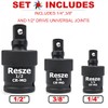 Resze 3PCS Universal Joint Swivel Socket Adapter Set (1/4", 3/8",
