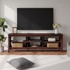 WAMPAT Farmhouse TV Stand for 75 inch TV, Wood Entertainment