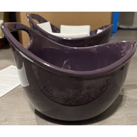 Rachael Ray Ceramics Nesting Mixing Bowls Set, Purple 1 And 2 Quart With Spout