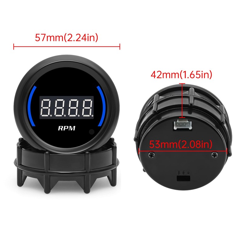 ARTILAURA 2" 52mm Tachometer Gauge 0-9000 RPM Digital Blue Tacho