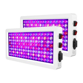 2pcs 500W LED Plant Lamp Red Blue Full Spectrum Grow Lamps 287led Fill Lights Veg/Bloom Modes Dimmable Purple Light Greenhouse Hydroponics 100-277V Indoor IR Flower Cultivation Lamp with Hook US Plug