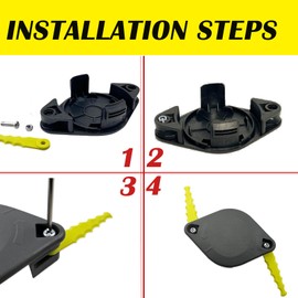 Lyshujli ACFHRL2 Polycarbonate Blades Trimmer Head,Weed Eater Blades Compatible with Ryobi 18V, 24V, and 40V RY40210/RY40210A/RY40200/40021/24200 /P2000 Trimmers with 12 Quickload Blades