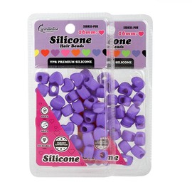 2 Pack Heart Shaped Silicone Hair Beads – 70 PCS 16mm, Premium Soft Rubber, Noiseless, Painless, Light for Women Girls Stylish Braiding:_Purple