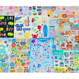 Creative Creations American Greetings Carlton Paper Facrtory Hall 100+ Stickers Retro Glam Rock Good Vibes Be Brave Roller Skate Happy Smiley Face