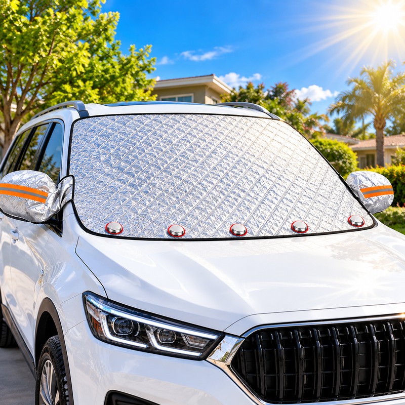 Magnetic Windshield Snow Cover for Cars & SUVs – Reflective
