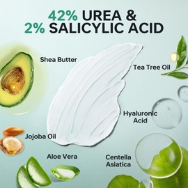 BOLI Urea Cream 42 Percent, Plus 2% Salicylic Acid, Foot Cream for Thick, Cracked, Rough & Dry Skin, Deep Moisturizer for Feet, Elbows, Hands and Knees (5.29 oz)