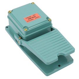 Foot Pedal Switch, Momentary Metal Foot Pedal Switch, Industrial Aluminium Housing Foot Switch, 250 V, 15 A, 1NO 1NC, Instant Pedal Foot Pedal Switch for Medical Instruments, Textile Equipment,