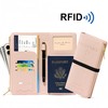 NQQNQQ RFID-Blocking Leather Travel Wallet & Passport Holder with Zipper
