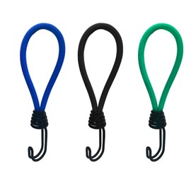 WishLotus 3 PCS Elastic Rope Hooks, 6 mm Durable Spiral Steel Elastic Drawstring Hook Waterproof Heavy Duty Buckle Elastic Rope for Camping Bungee Cord Tent Accessories (A)