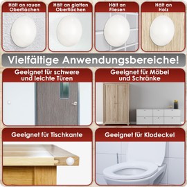 Weidebach WEIDEBACH? 6x dezente Trstopper Wand, wei?e Trpuffer, 40x9 mm Trstopper Wand selbstklebend, Elastikpuffer fr jede Oberfl?che, Gummistopper, Trpuffer Wand, Puffer