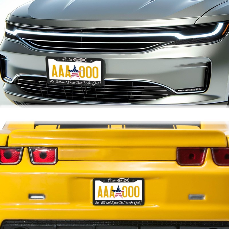 License Plate Frames Black and White License Plate Frame Psalm