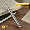 MCNTEIK Silver Chrome Rollerball Pen, Stunning Luxury Pen with Mesh