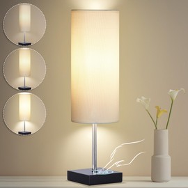 AVV Cordless Table Lamp, 5000mAh Battery Operated Lamp for Night Stand, 3 Modes Battery Powered Wireless Table Lamp, Touch Control Rechargeable Lamp for Bedroom, Living Room, 18 Inch White