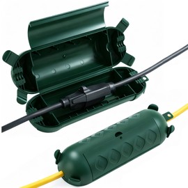 HONDERSON 2 Pack Outdoor Extension Cord Cover IP44 Waterproof, Weatherproof Extension Cord Protector Box for Outdoor Plug & Outlet, Ideal for Christmas Lights, Garden Tools, Patio, Green