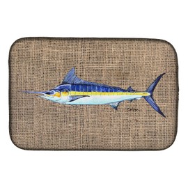Caroline's Treasures 8773DDM Fish - Marlin Dish Drying Mat Absorbent Dish Drying Mat Pad for Kitchen Counter Dish Drainer Mat for Countertop, 14 x 21", Multicolor