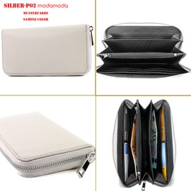 modamoda de SILBER-P02 Women's Leather Wallet Long Handmade in Italy, mustard yellow