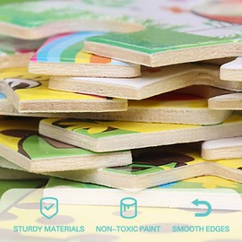 Lekebaby Puzzles for Kids 3 4 5 6 8 Years Old, 9 Pieces Wooden Jigsaw Puzzles with Animals, Preschool Educational Learning Toys for Toddlers (9 Pack)