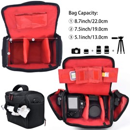 FOSOTO Camera Case Bag Compatible for Nikon D3300 D3400 D5300 D5500 D5600 D7200 D7100 D500 D90 D60 D750 D810 D610,Canon EOS Rebel T5i T5 T6 T7i XT SL1 T3i T4 70D 80D 5D Mark 6D 7D,Sony a99II Digital SLR Camera