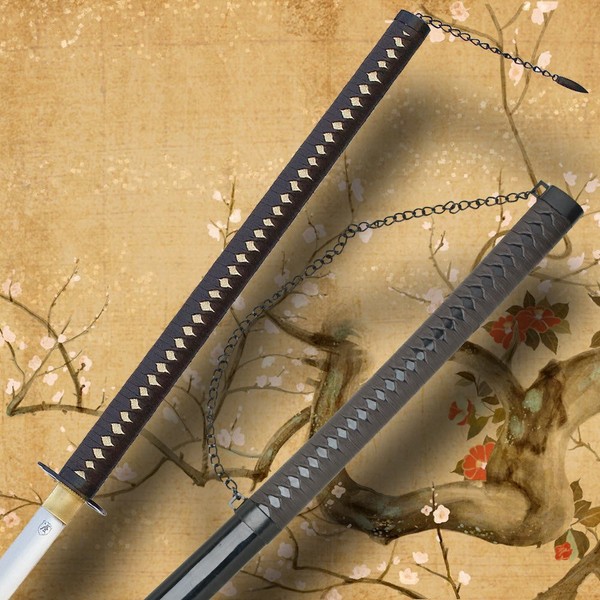 K EXCLUSIVE Japanese Odachi Sword – Heat Forged Carbon Steel Blade, Leather Wrapped Hardwood Handle, Wooden Scabbard – Expertly Crafted Odachi for Today’s Warrior - 69” Overall