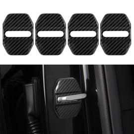 TOMALL 4pcs Car Door Lock Latches Cover Protector Compatible with Jeep Wrangler 08-21, Grand Cherokee 2011-2021, Gladiator Renegade Accessories Stainless Steel Car Door Lock Decorations (Carbon Fiber)