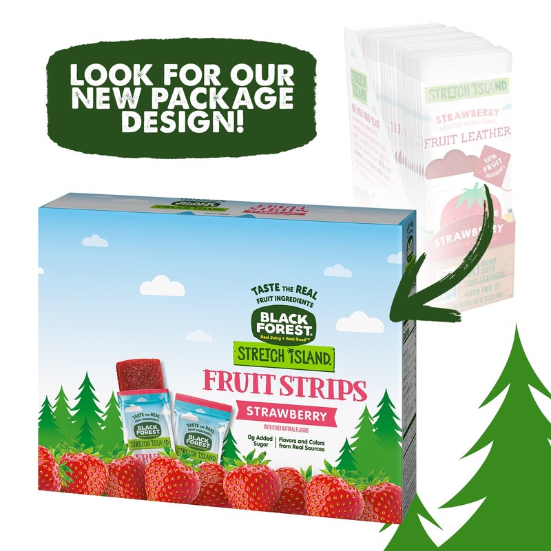 Black Forest Stretch Island Fruit Strips, Strawberry, 0.5ounce Strips (Pack