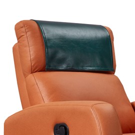 Hittun Non Slip Recliner Headrest Protector Washable Faux Leather Headrest Covers for Recliner Chair Waterproof Couch Head Rest Covers for Sofa,Furniture,Office Chair,Theater Seat (Green)