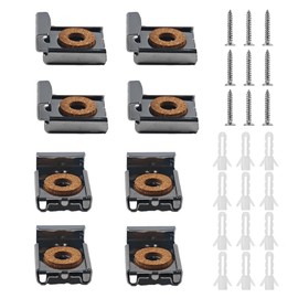 Runseaway 2 Sets (8 Pieces) Mirror Hanger Clips Set, Metal Spring Loaded Unframed Mirror Mount Clips with Screws and Anchors for Easy Installation(Silver)