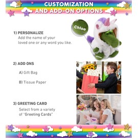 DolliBu Alligator Unicorn Plush Stuffed Animal Toy - Super Soft Alligatorcorn Dress Up with Removable Plush Unicorn Outfit, Cute Fantasy Wildlife Gift - 7.5 Inches