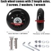 68 x 24mm 2 Pcs Luggage Suitcase Replacement Wheels, Rubber