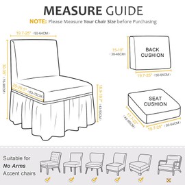 Armless Chair Cover Dorm Accent Chair Cover Chair Slipcovers with Skirt