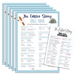 Easter Game Kit - The Easter Story - 20 Pcs Cross And Tomb Theme Bible Game Cards With 1 Answer Card For Family Easter Party Religious Activity School Sunday Activities Favors Decorations - 05