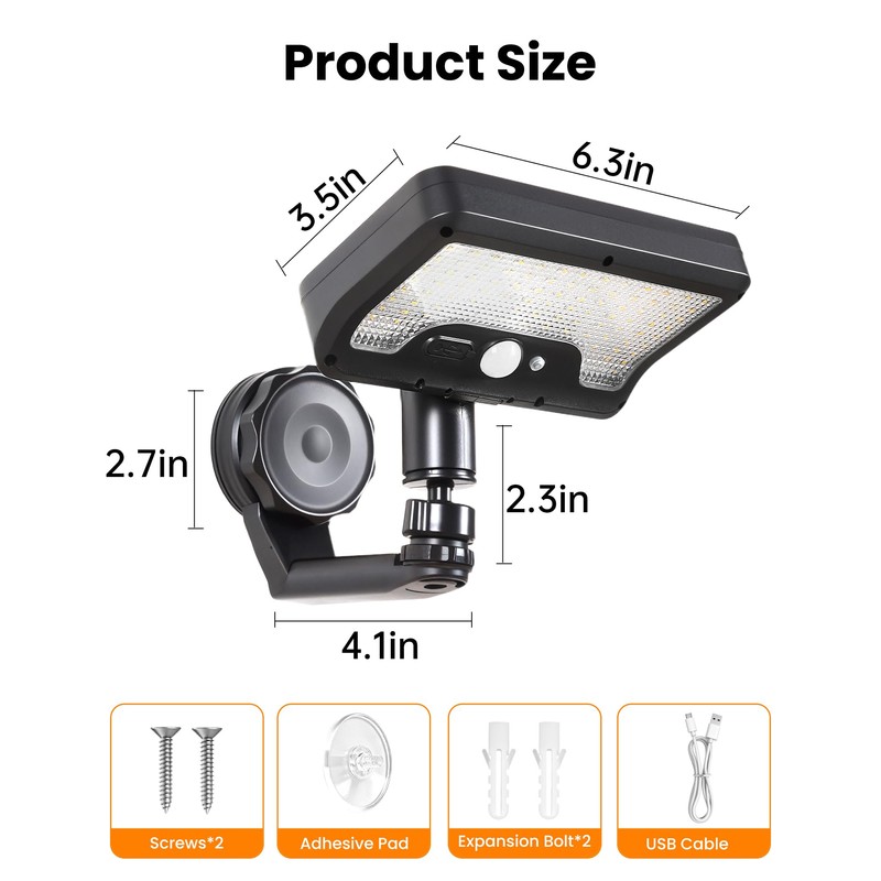 LIFENGSOLER Magnetic Solar Lights Outdoor with Motion Sensor, 92LEDs 600