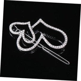 DOITOOL 3pcs Rhinestone Double Hearts Hair Clip for Women and Girls Decorative Hair Jewelry Accessories Silver for Travel and Daily Use